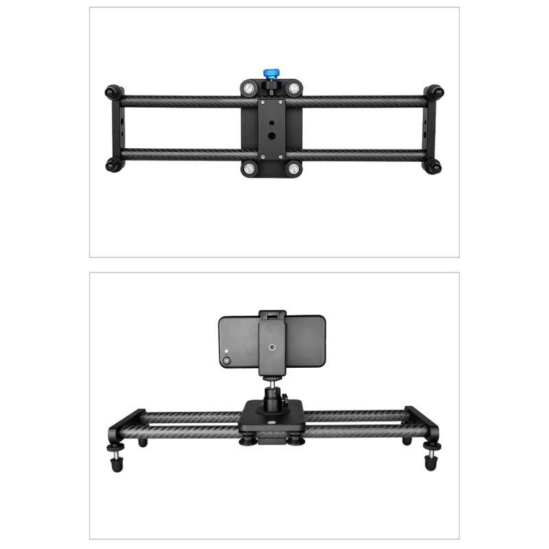 YELANGU L140T-A 40cm Photography Slide Rail Track Carbon Fiber Tracking Slide Smartphone Camera Follow Shooting Tool + BallHead