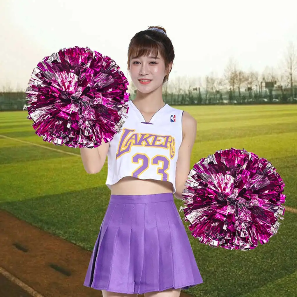 

Pack of 4 Cheerleadering Pom Poms School Competition Handheld Pompoms