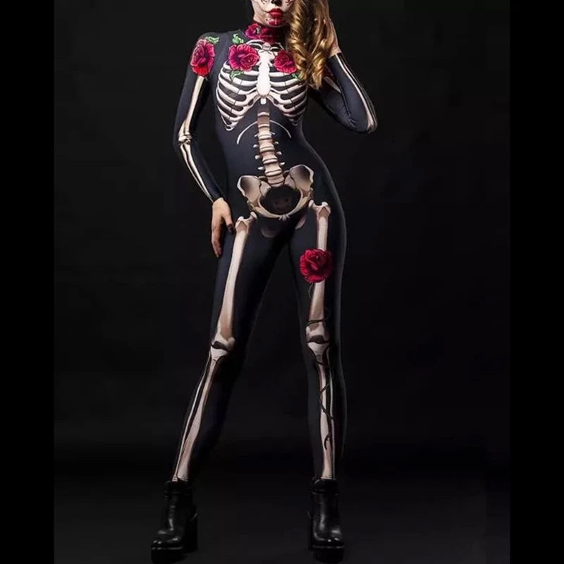 Halloween Costumes Women Funny Skeleton Bodysuit