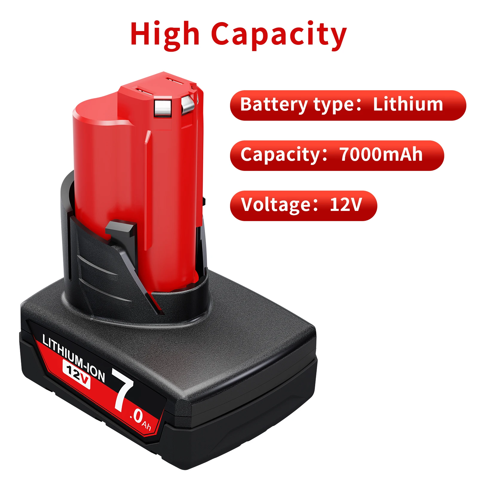 12V Rechargeable Battery 3.0/6.0/9.0mAh For Milwaukee M12 XC 48-11-2410 48-11-2420 48-11-2411 12-Volt Cordless Tools Battery