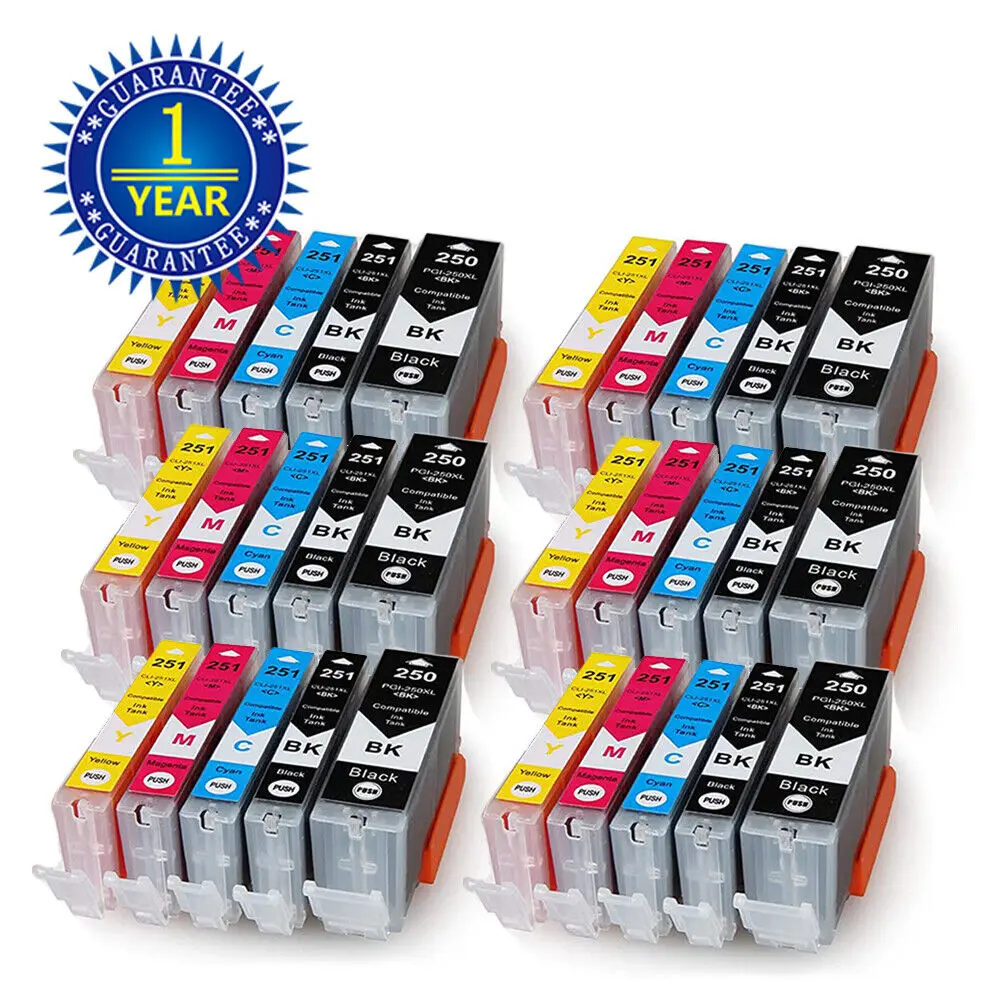 

30 Ink Cartridges For Canon PIXMA PGI-250XL CLI-251XL MG5520 MX722 MG5420 MG6320