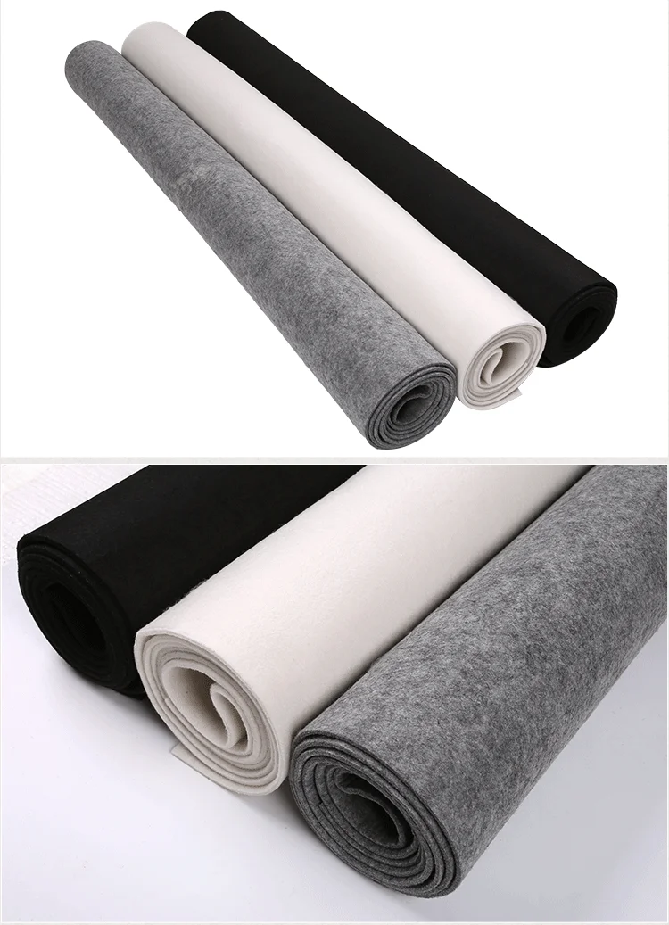 CMCYILING Black White Felt Fabric,Non-Woven Sheets,1 MM Thickness