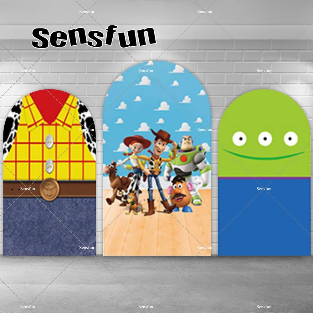 

Toy Story Theme Arch Backdrop Chiara Wall Party Decoration Cowboy Boys Birthday Party Photography Background Photo Studio