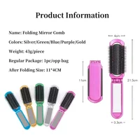 20Pcs Travel Brush Compact Portable Folding Hair Brush with Mirror Bulk Pocket Travel Size Mini Hair Brush for Men Women 2