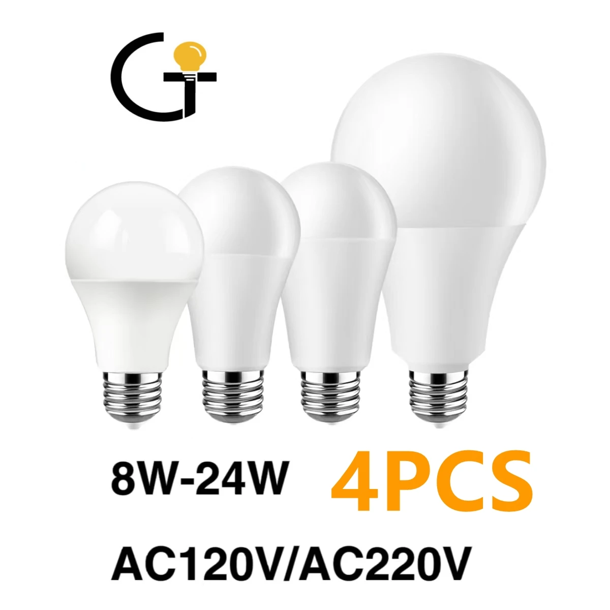 4pcs/LOT Factory direct sale LED bulb light 8W-24W full voltage AC110V/220V no flickering warm white light to adapt to the study