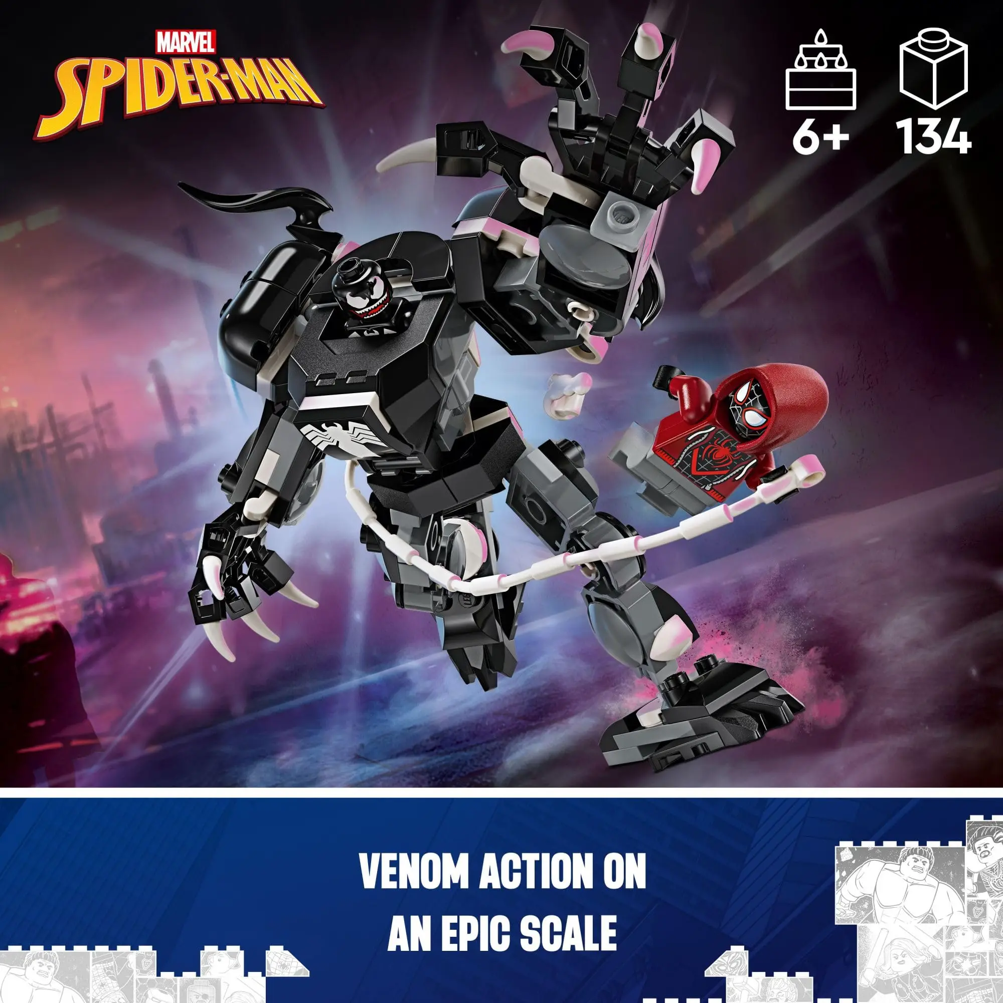LEGO Super Heroes-76276 Venom Mech Creative Building Block Toy Ornaments, Room Decoration
