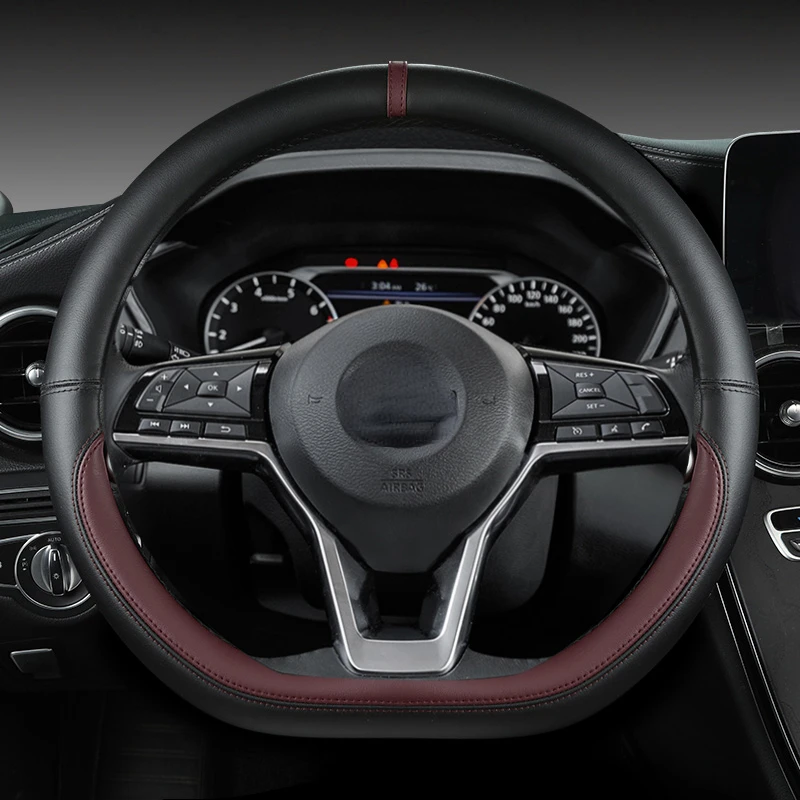 

Car Steering Wheel Cover for Nissan X-Trail Qashqai March Serena Micra Kicks 2017-2024 Altima Teana 2023 Auto Accessories