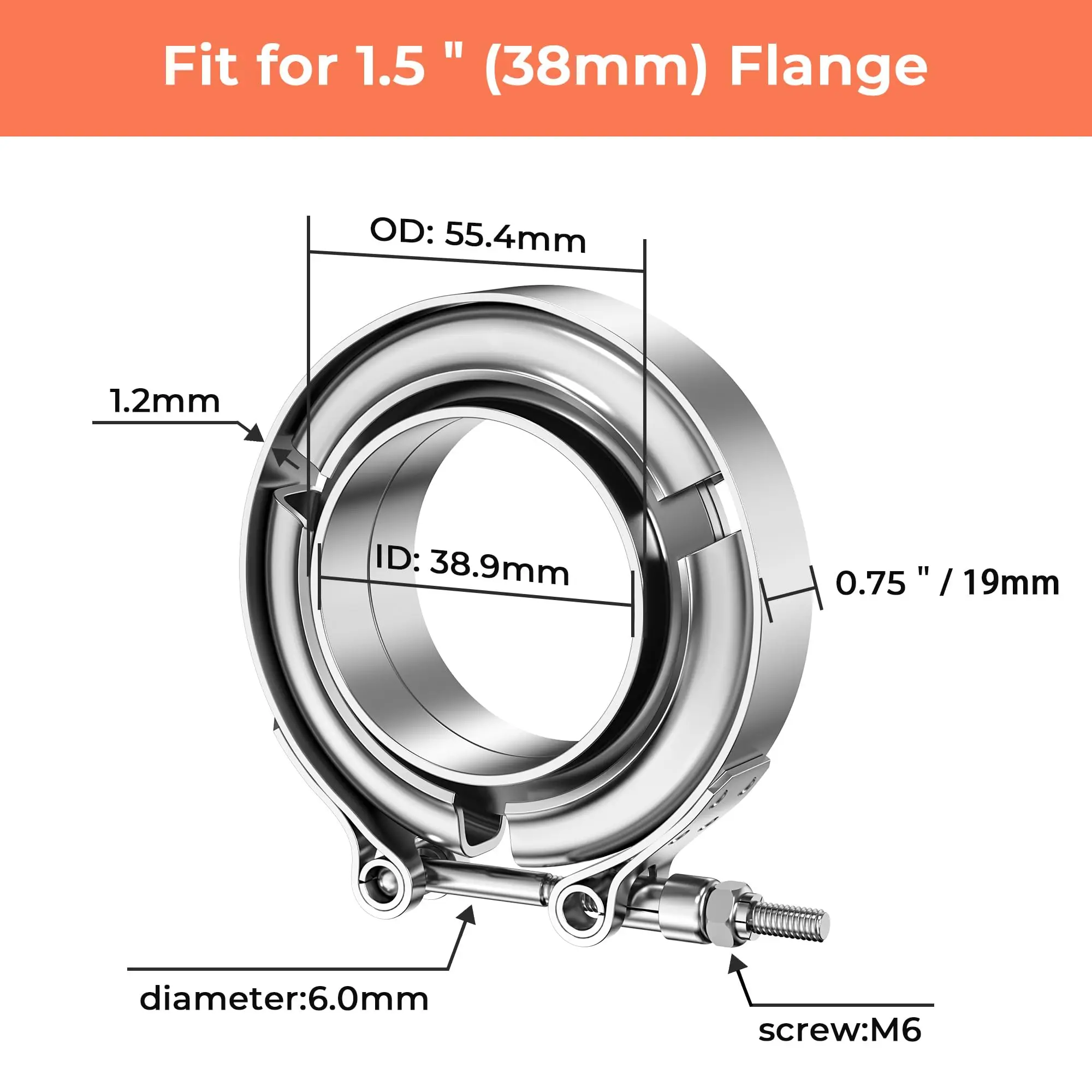 3" Inch Stainless Steel V Band Clamp CNC Self Aligning Male /Female Flange Kit | UK - View #10