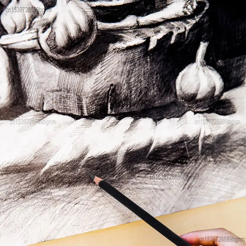 3Pcs 6Pcs Set Black White Sketch Charcoal Pencil Soft Medium Hard 4mm Lead Core Art Drawing Shadow Highlight Details Processing 6