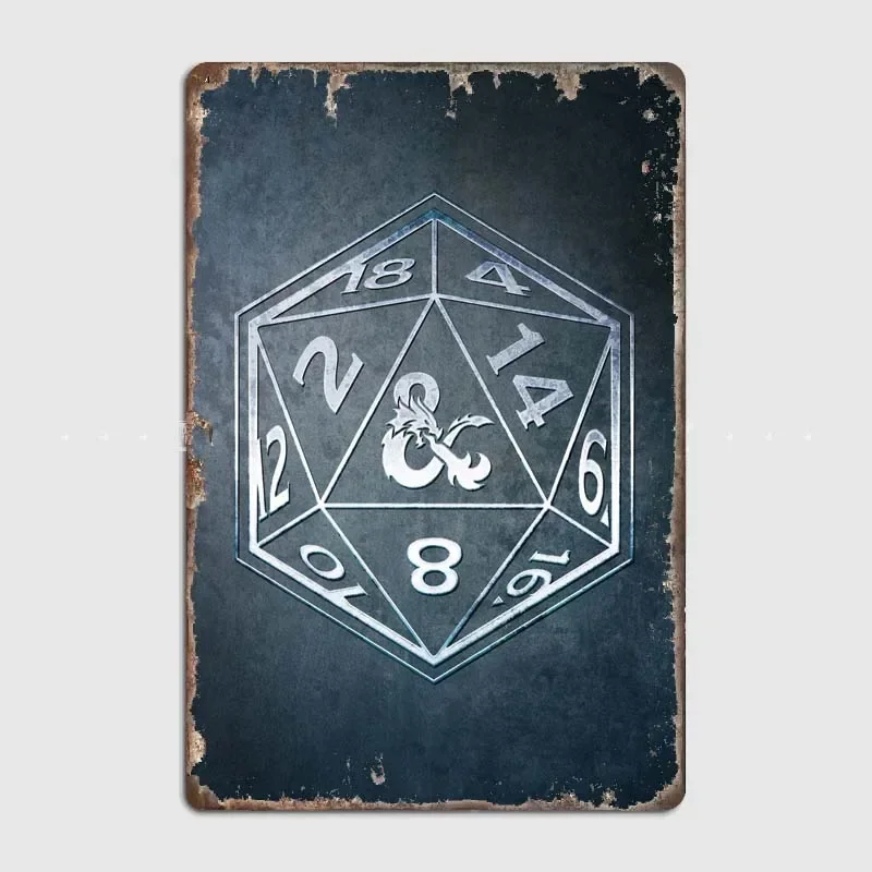 

D & D игральные кости, высококачественный Ретро металлический оловянный плакат с современным эстетическим искусством для украшения стен дома, комнаты, офиса