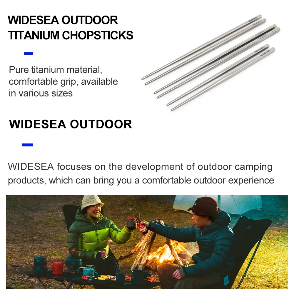 Camping Titanium Chopsticks Detachable Tableware Hiking Traveling Picnic Equipment Supplies Dinnerware