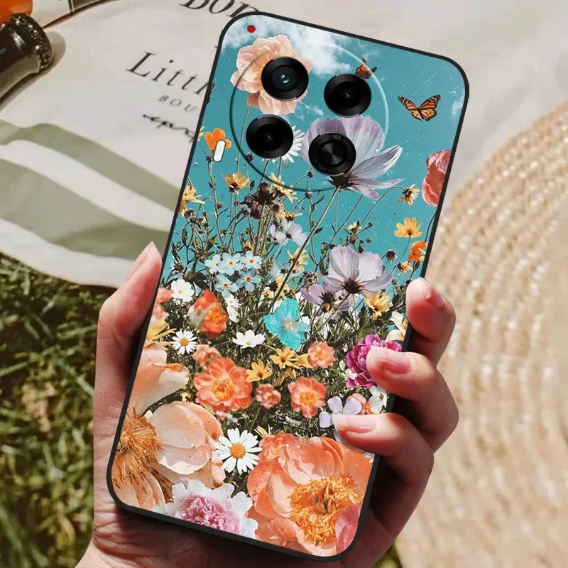 Stylish Painted Silicone TPU Soft Phone Case - Black Protective Shell