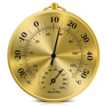 10CM Wall Thermometer Hygrometer Decorative Analog Thermo-hygrometer Temperature and Humidity Gauge for Home Garden Warehouse 1