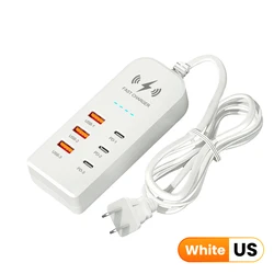 Universal Fast Charging Power Strip with USB and Type C Ports - 3USB 3C US White