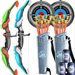 LED Light-Up Children's Archery Adventure Set with Suction Cup Arrows and Target (Bow and arrow set)