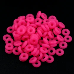 100pcs Colorful Silicone Positioning Beads for DIY Jewelry and Accessories (Hot Pink 6mm)