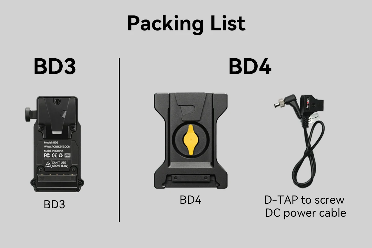 Portkeys BD3 BD4 Power Supply Double-sided NP-F/ V-mount Dummy Battery Module fo