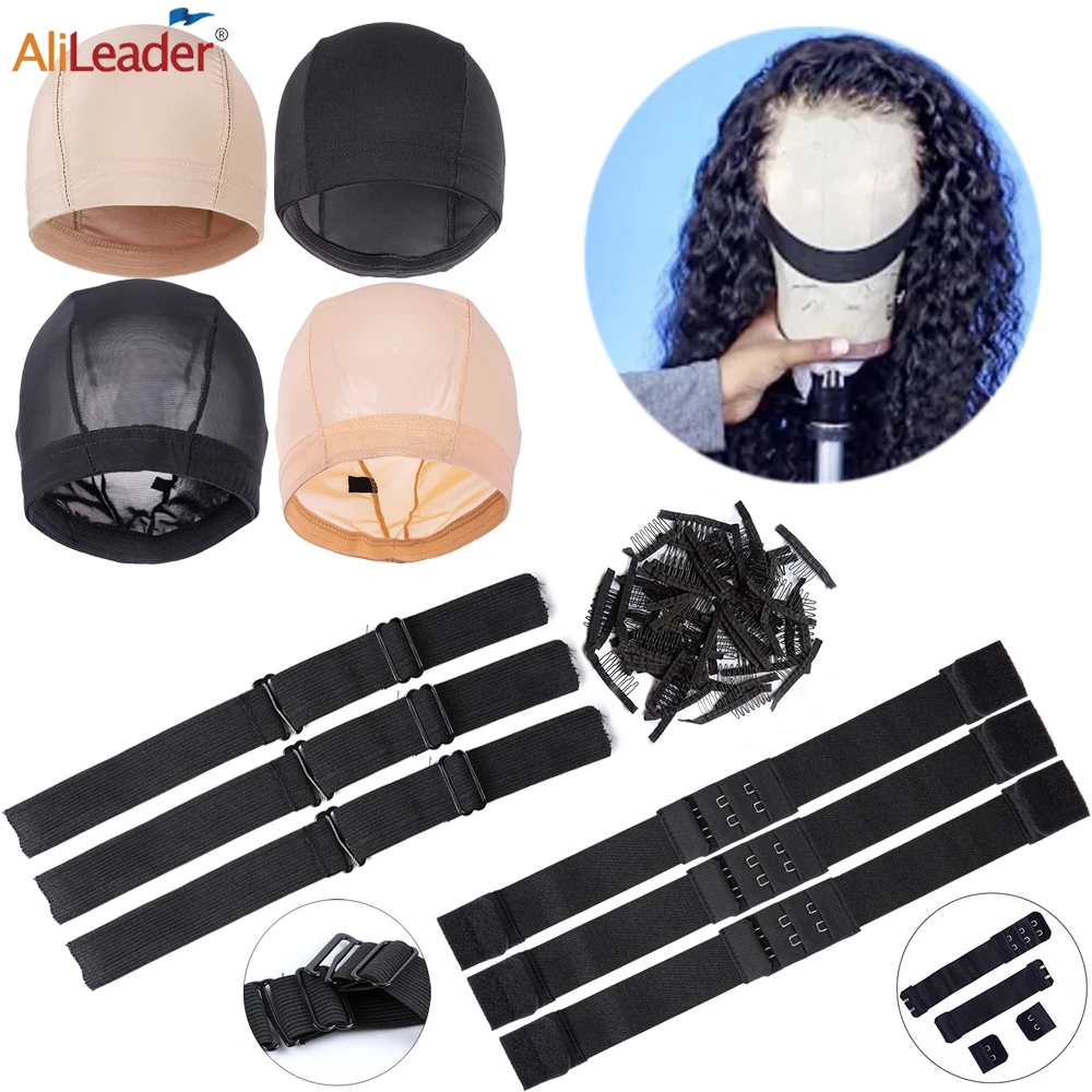 

Wig Making Cap Black Beige Mesh Cap Hair Stockings Elastic Band For Wigs Wig Clips DIY Accessories For Wigs Elastic Dome Cap