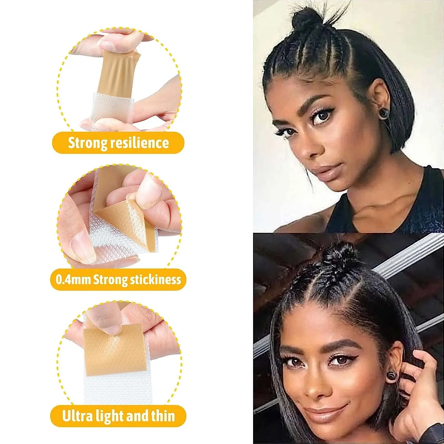 2Pcs/Lot Lace Wig Front Glue Tape Ultra-Thin Silicone Breathable Lace Wig Grids and Knots Eraser Silicone Melting Tape Non-Slip