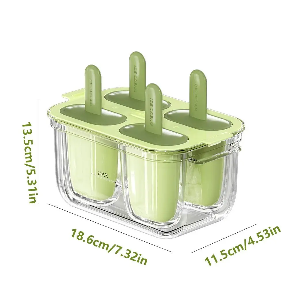 Ice Making Container Easy to Demold Ice Cream Mold Set Food-Grade DIY Popsicle Molds Handmade with Stick Cream Maker Pudding