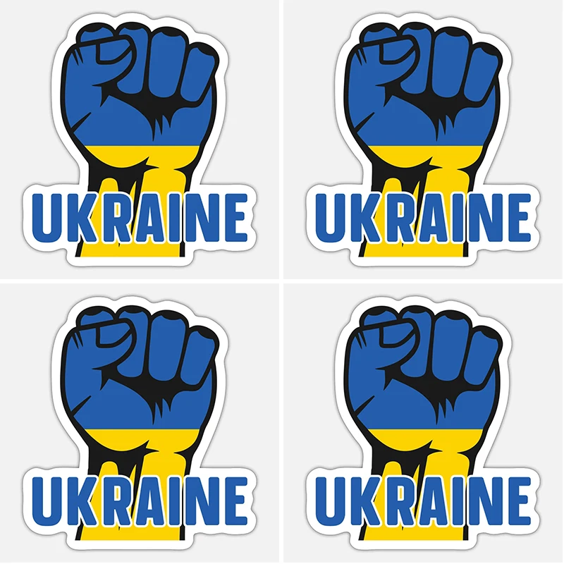 

S6230C # 4 Pack for Ukraine Motorcycle Car Stickers Trunk Windows Vinyl Decal Caravan Graffiti Windshield Laptop Decor
