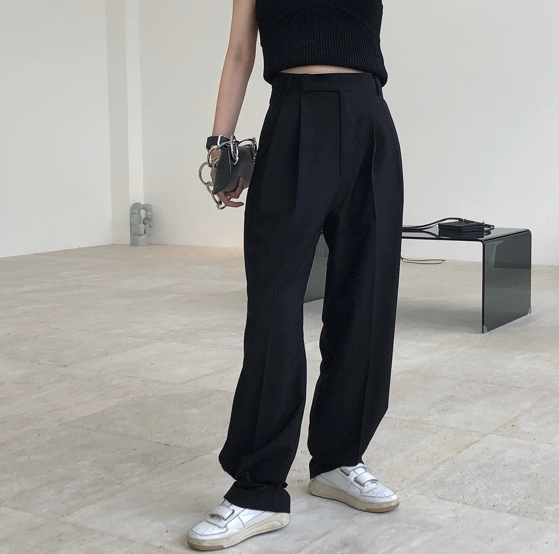 2021 Summer Casual Pants Stretch High Waist Women Wide Leg Pants Female Trousers Women Long Pants vuori joggers