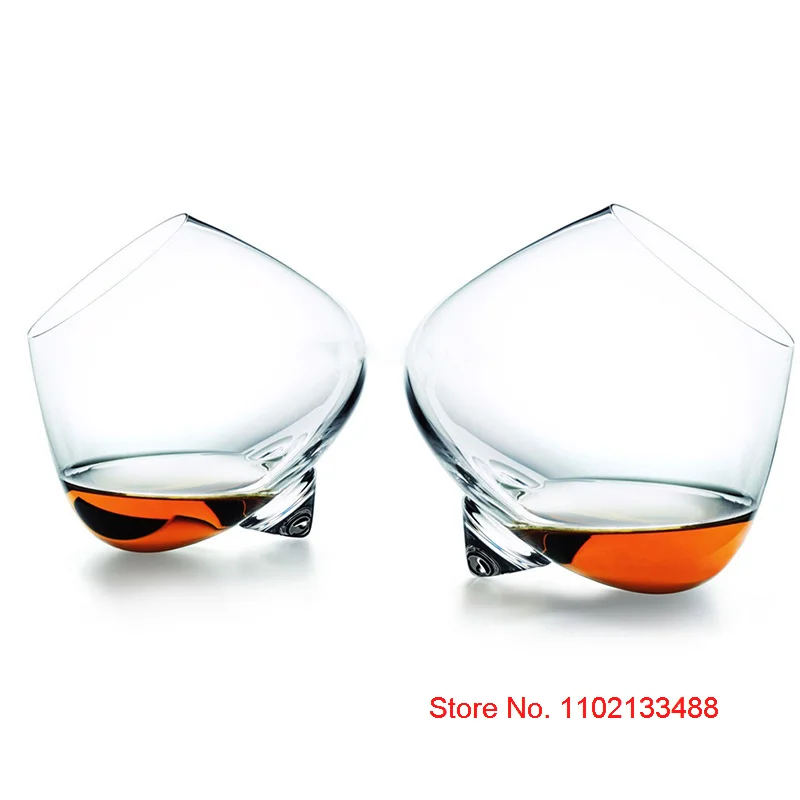 Shaking Cope Gyro Spinning Whiskey Glass Cone Base Declining Rocking Wine Cup Liquor Cognac Martell Crystal Whisky Tumbler whiskey glass