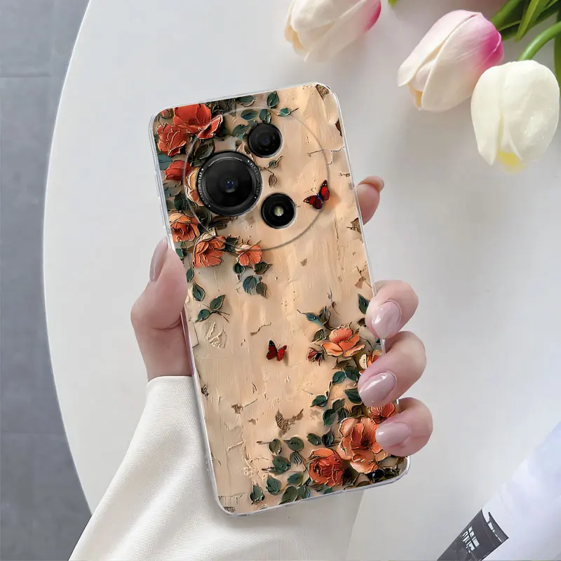 Flower Marble Clear Soft Silicone Phone Case - Enhanced Protection and Style