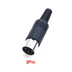 Multi - Pack DIN Male/Female Plug Jack with Plastic Handle - Keyboard Cable Connector Adapter PS2 Compatible - 1pcs (3Pin)