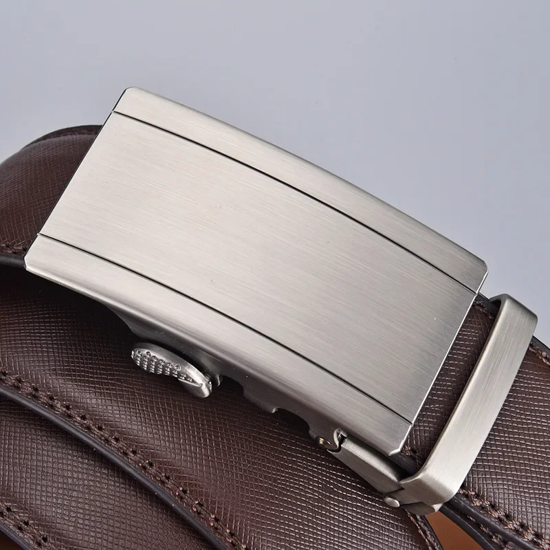 

Мужской классический ремень из натуральной кожи, с автоматической пряжкой, шириной 3,5 см