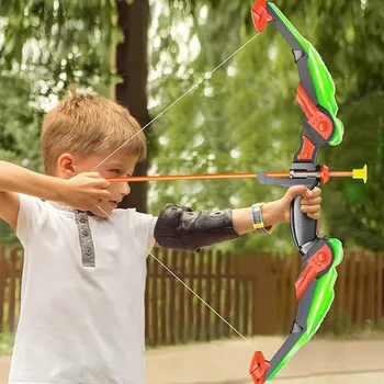 TEMI Kids Bow And Arrow Set LED Light Up. 10 Suction Cup Arrows, Target & Quiver. Lndoor And Outdoor Toys For Boys And Girls 6