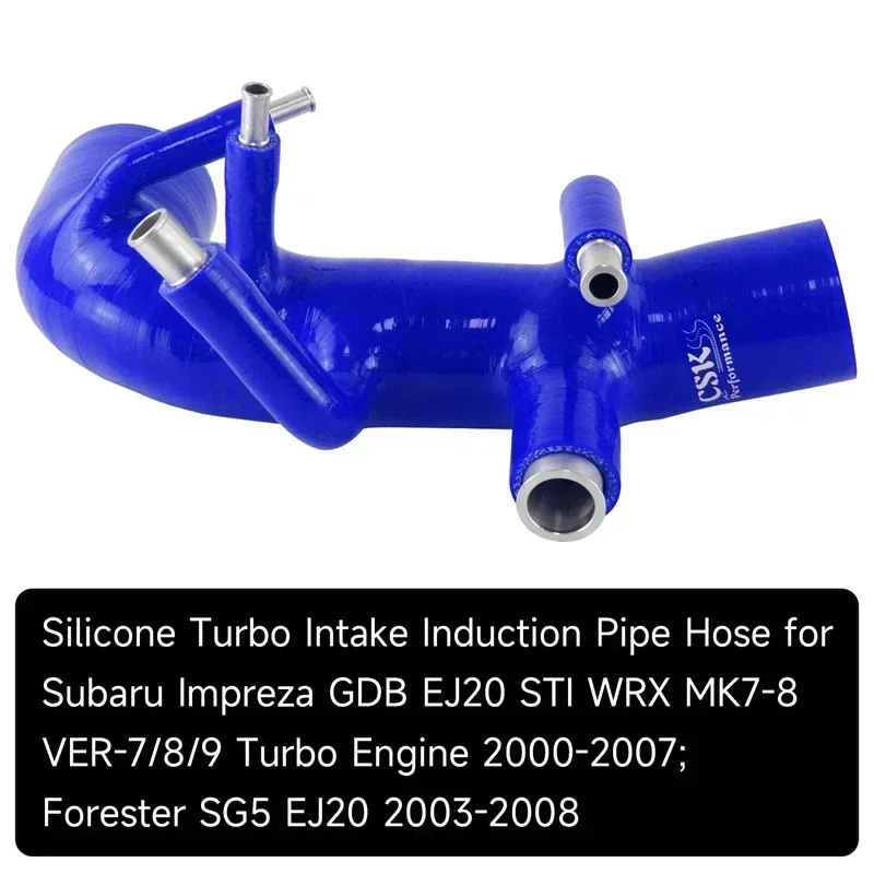 Red Silicone Turbo Inlet Hose For 2002-2007 Subaru Impreza WRX & 2004-2014 STI - Bolt-On Induction Upgrade