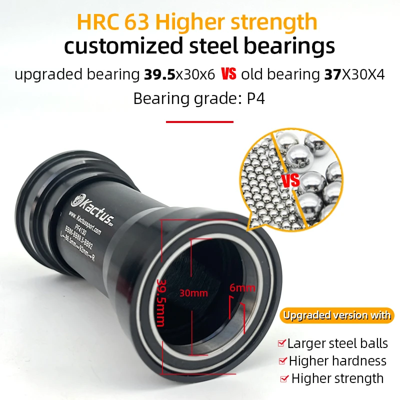 New PF4130 Bike Bottom Bracket HRC63 Customized Steel