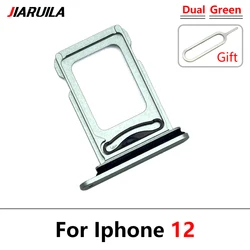 Dual SIM Card Tray Holder Adapter with Eject Pin (For iPhone 12 Green)