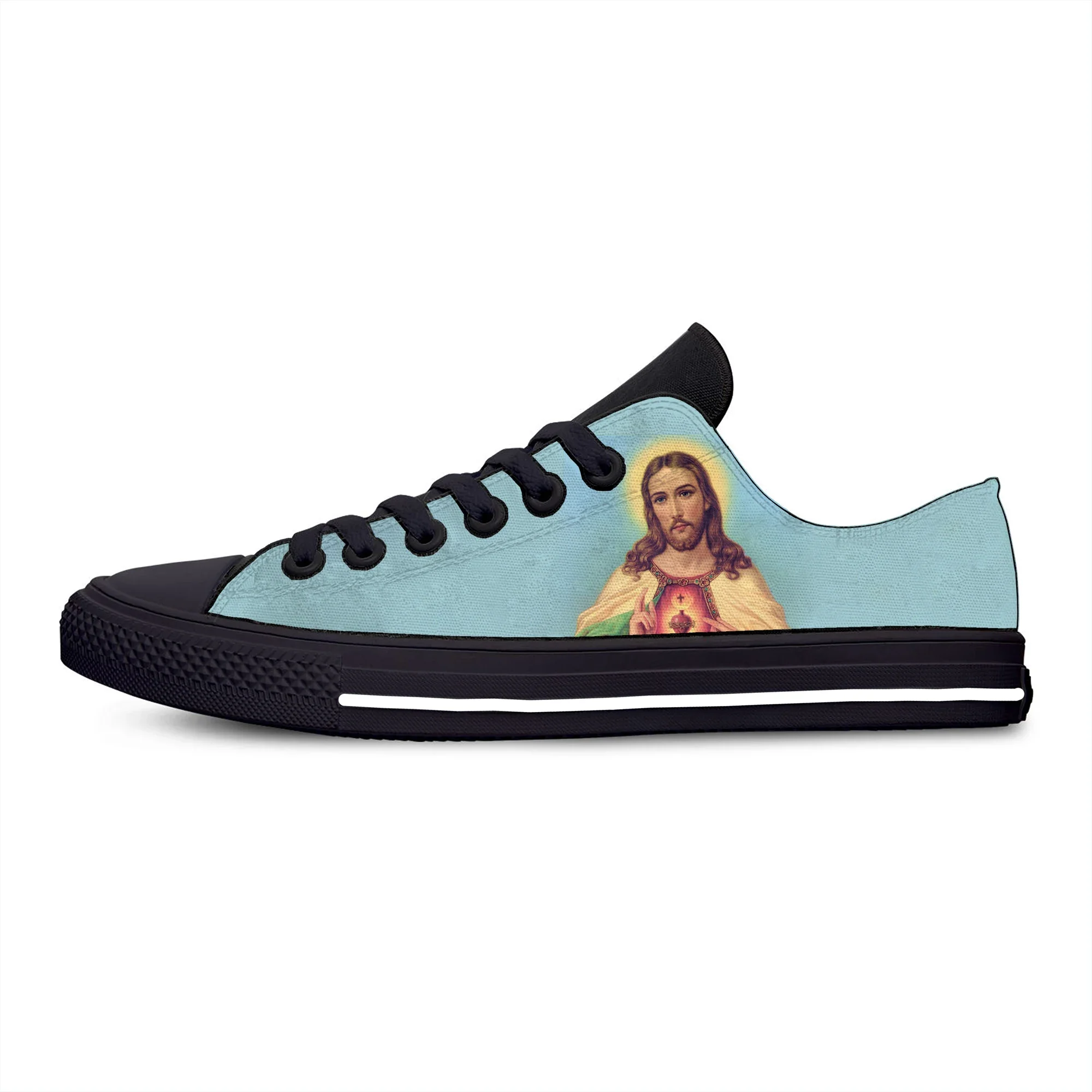 Hot Summer Christian God Lord Jesus Christ Religion Fashion Casual Cloth Shoes  Men Women Sneakers Low Top Classic Board Shoes