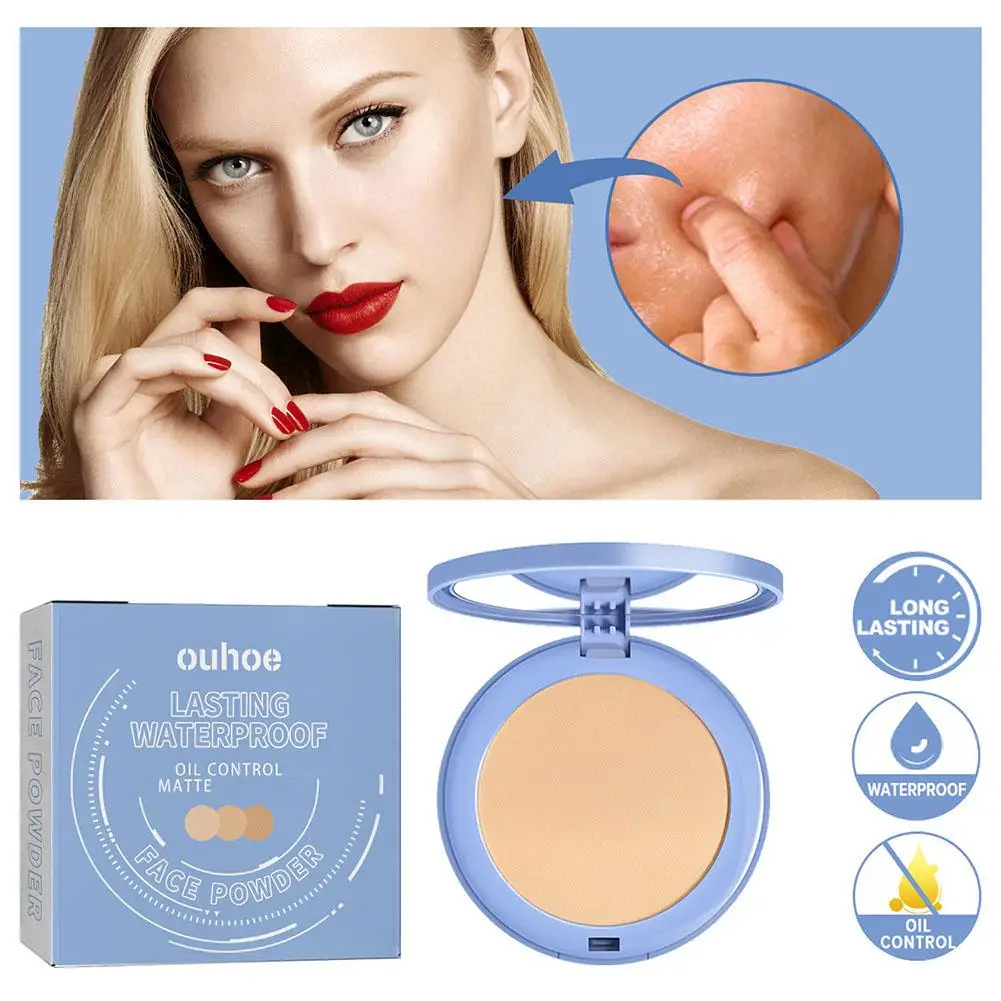 Pressed Powder Foundation Setting Powder Face Powder 8g Face Setting Powder Full Coverage Cushion Pressed Powder Long Lasting Waterproof Concealer Makeup Cosmetics
