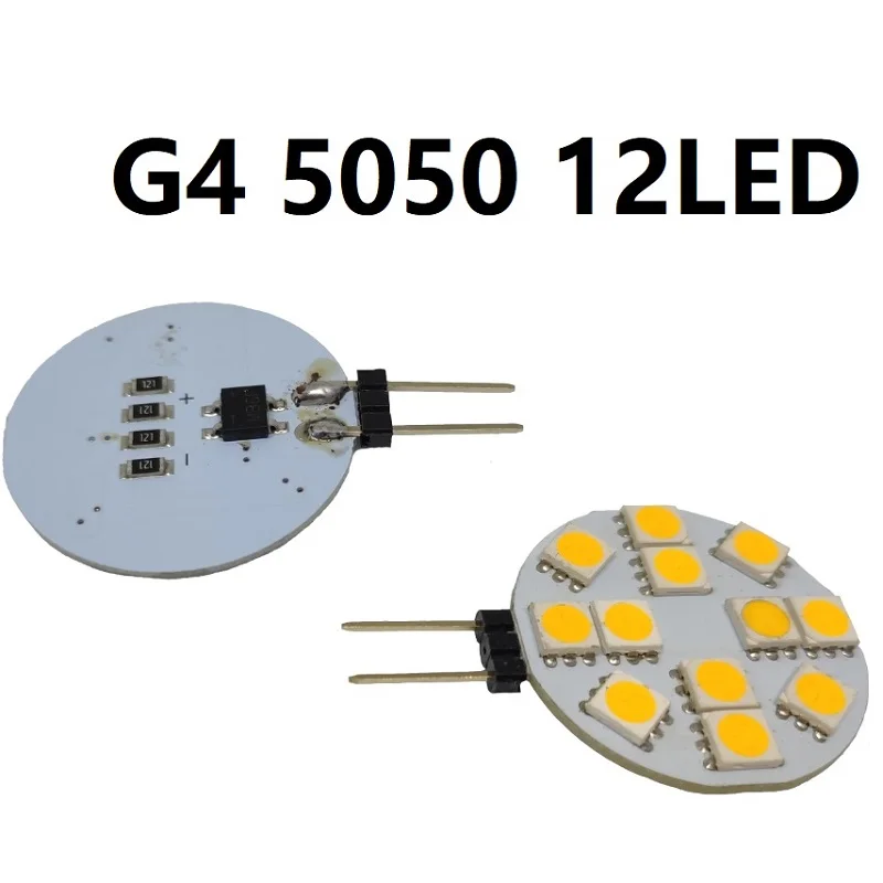 2 Stuks Led Lamp Lamp G4 180 Graden Dc 12V 5050 Smd 5W 2.4W 1.8W 1.2W Warm Koud Wit Licht Vervangen Halogeenlamp