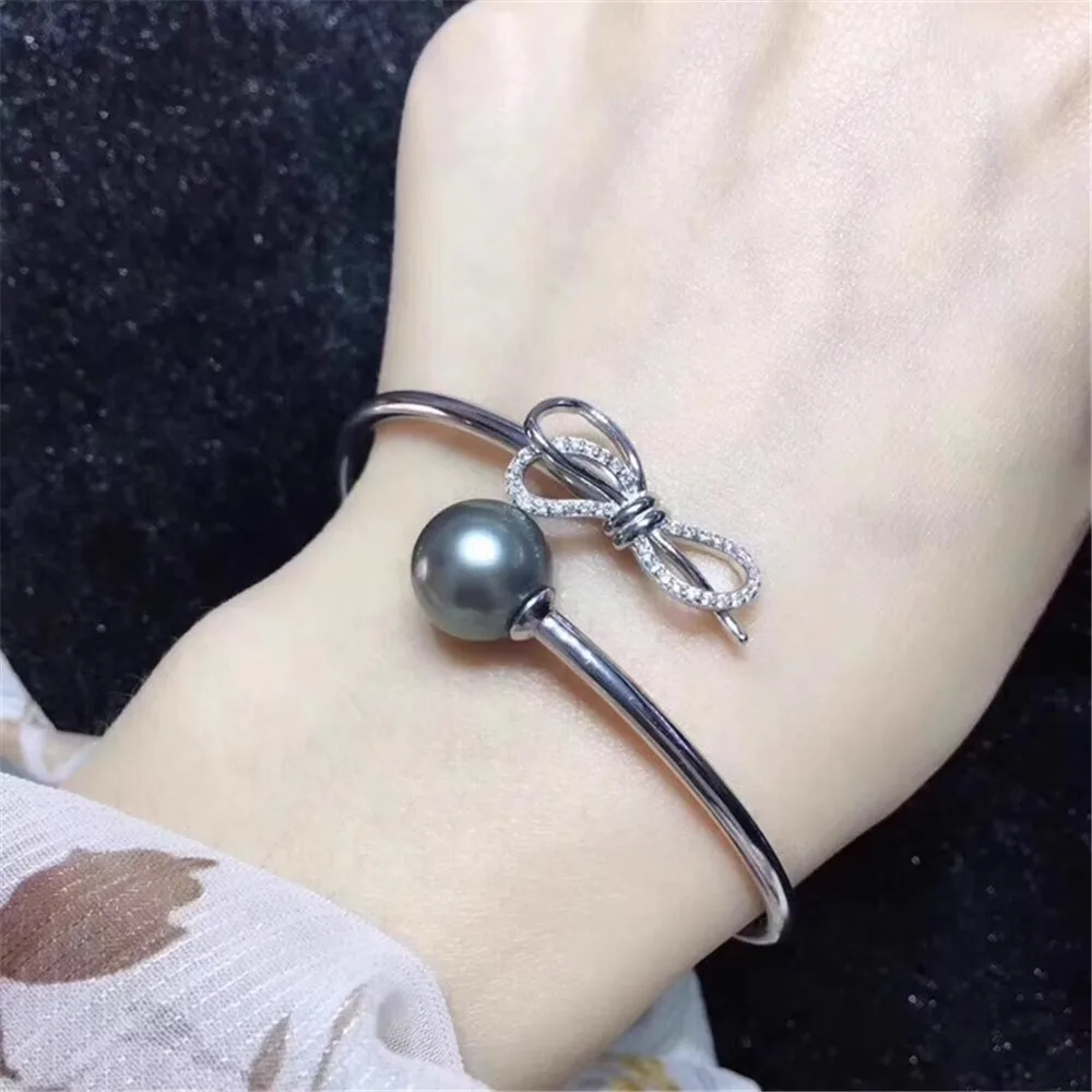 

Аксессуары для жемчуга DIY S925 посеребренный белый золотой лук жемчужный браслет пустой держатель подходит для 9-11 мм круглые бусины S143