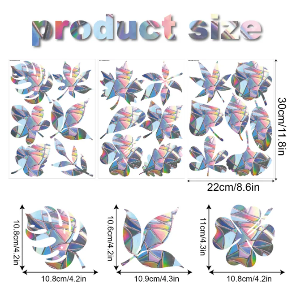 

Rainbow Prism Electrostatic Glass Stickers Static Window Clings Anti Collision Window Decals for Bird Strikes