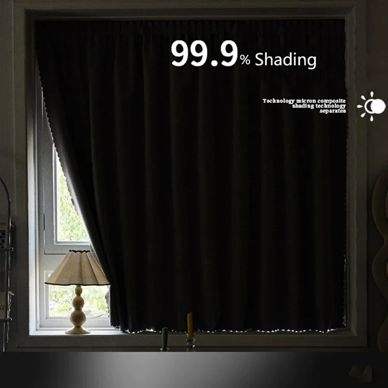 Punch Free Blackout Curtain No-punch Adhesive Easy to Install Portable Insulated Window Curtain for Bedroom Dorm Living Room 1Pc 2