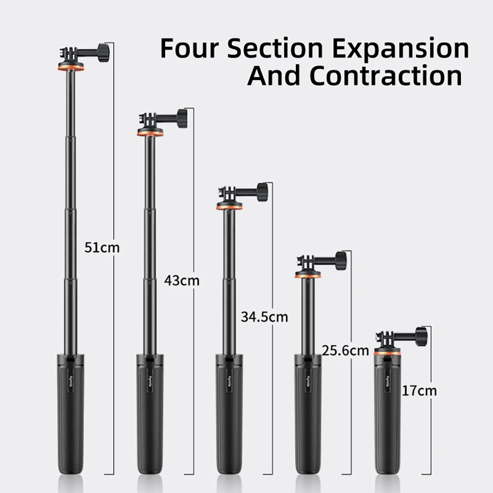 Flymile Stativ-Selfie-Stick 51CM für DJI OSMO Pocket 4/Action/Insta360/Gopro Kamera-Zubehör Verstellbares Fotografie-Stativ – Detail 3