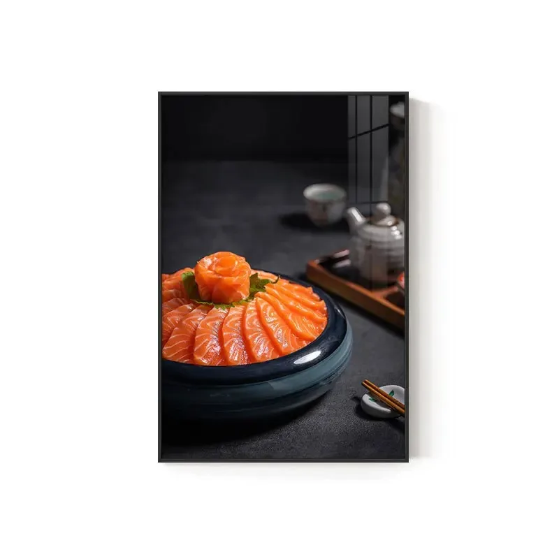 thumbnail image 1 of Pintura en lienzo de comida japonesa, bolas de pulpo, salmón y sushi, imágenes en alta definición, carteles e impresiones para la decoración de la pared del comedor Izakaya, 1 of 5