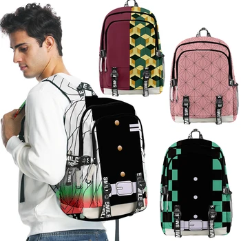Anime Devil Hunter Cosplay Oxford School Bag  Backpack Tomioka Giyuu Girls Travel Bag Mochila Notebook Bags 1