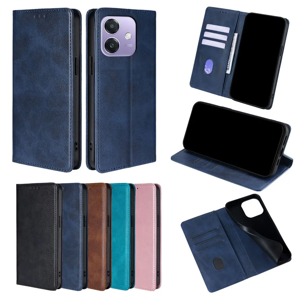 Business Multi-Color Magnetic Leather Flip Phone Case with Wallet Cover