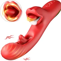 2-in-1-Vibrator mit Zungenstießdildo für Frauen, 360 drehbar, Klitoris lecken, Flattern, Sexspielzeug für Erwachsene, Paar, weiblicher Masturbator 1