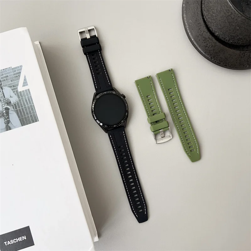 2 Stück 22 mm Nylonarmband für OnePlus Watch 3/2/2R/46 mm/für OPPO Watch X X2 für OPPO Watch 4 Pro Composite Silikonband-Armband – Detail 21