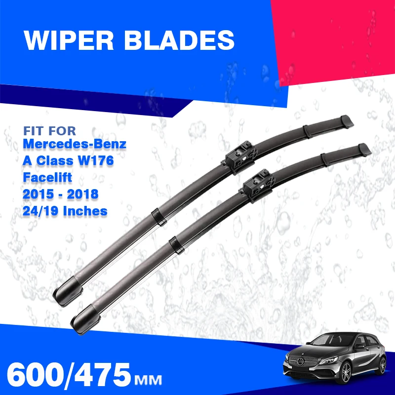

Front Wiper Blades For Mercedes Benz A Class W176 2015 2016 2017 2018 A200 A180 A160 A45 Window Windshield Winscreen Accessories