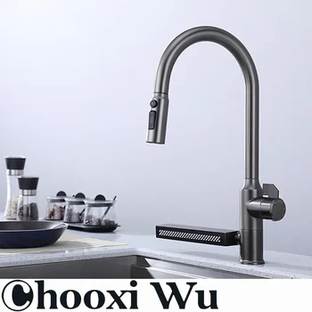 ก๊อกน้ำสแตนเลส 304 สำหรับห้องครัว แบบติดตั้งบนเคาน์เตอร์ อ่างล้างจานแบบน้ำตก ผสมน้ำร้อนน้ำเย็น หมุนได้ 360 องศา °   การหมุนเวียนสำหรับห้องครัว 2