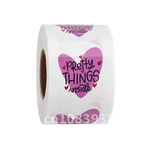

Round "Pretty Things Inside " Stickers Heart Thanks for Shopping Small Shop Local Handmade Decor Labels S 50-500pcs