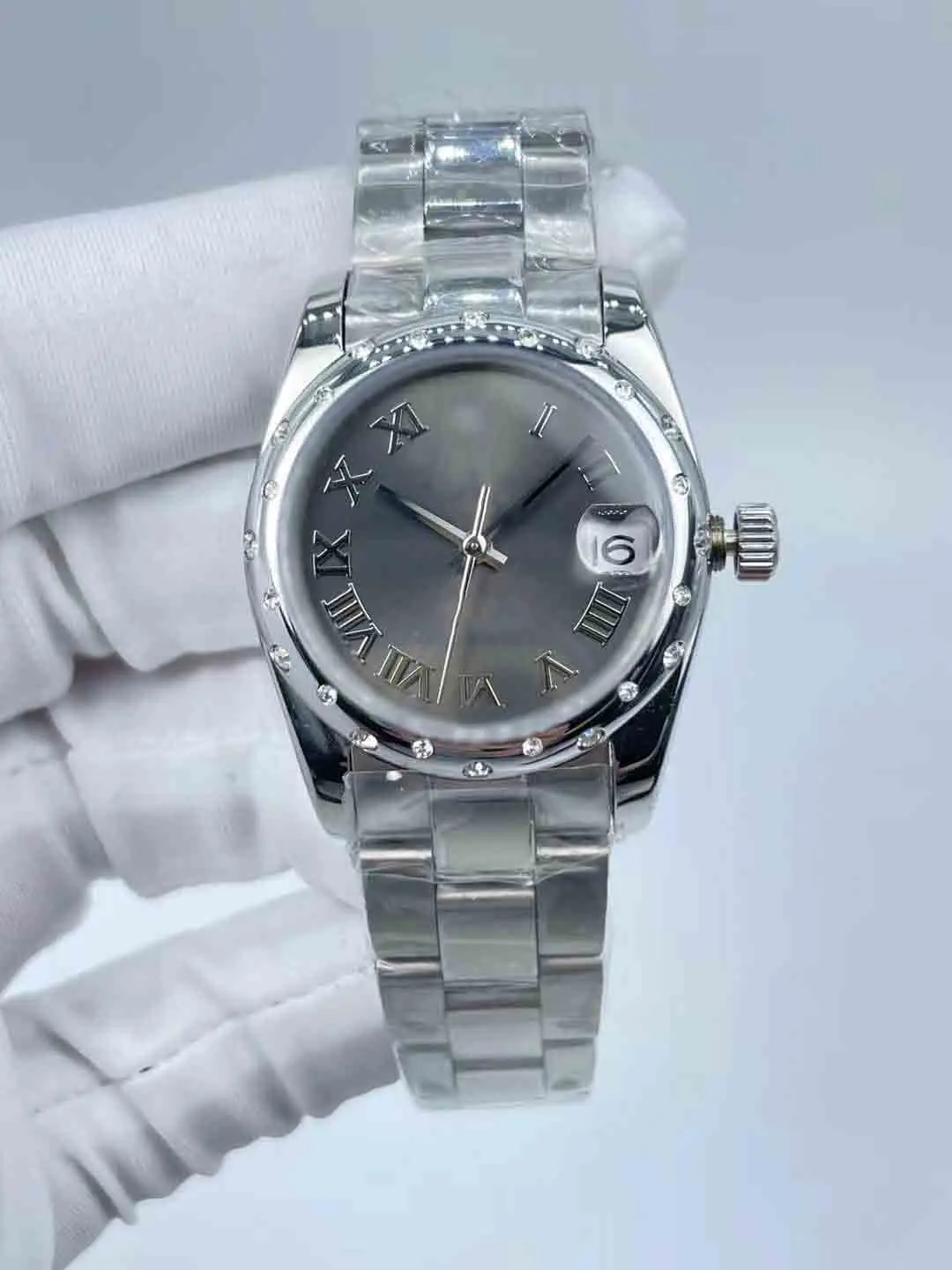 Ladies' Watch - 31mm Roman Dial, Mechanical Movement, Silver Accents